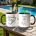 "Proudly Loved by a Labrador Retriever" line drawn Pet Portrait Coffee Mug