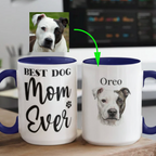 "Best Dog Mom" Water Color  Pet Portrait Coffee Mug