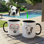 "Loved by my Pitbull" Water Color  Pet Portrait Coffee Mug