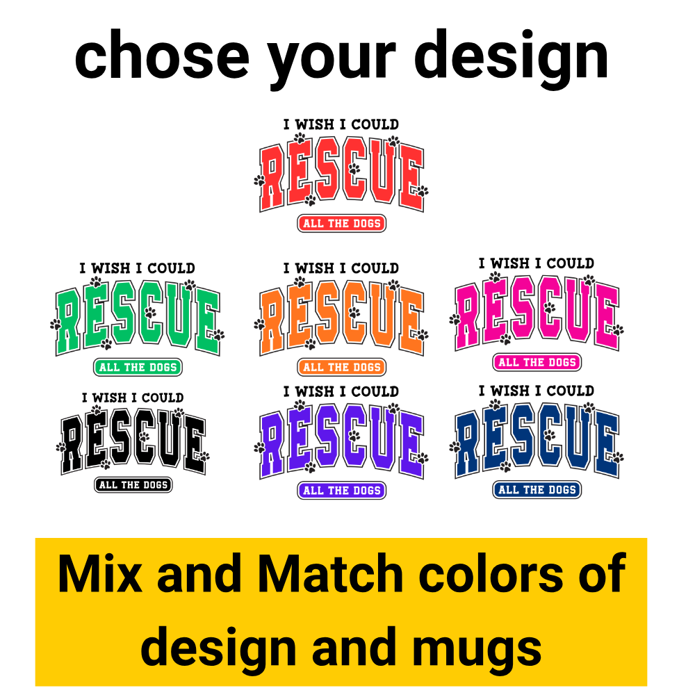 I Wish I Could Rescue All the Dogs – Chibi Style Pet Portrait Coffee Mug