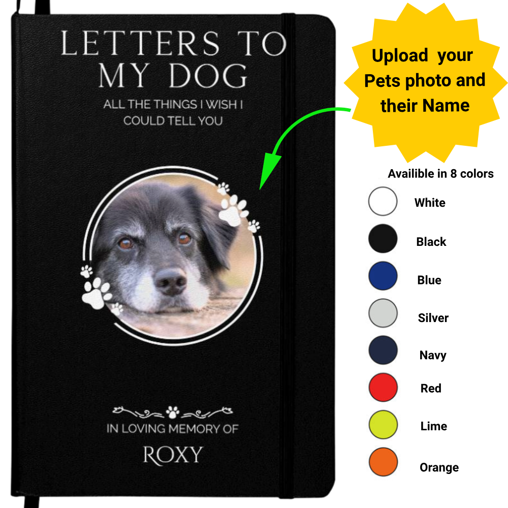 Personalized Dog Journal – Custom Paw Print Hard Cover | Letters to My Dog