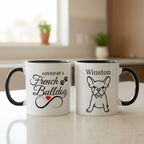 "Loved by a French Bulldog" Line Drawn Pet Portrait Coffee Mug