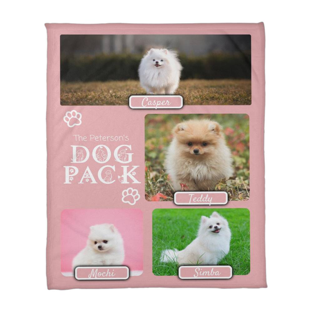 🐾 Dog Pack Fleece Blanket — Celebrate Your Whole Canine Family