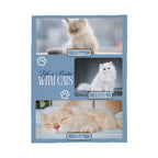 Personalized Multi-Cat Photo Blanket - Custom Cat Collage Fleece Blanket - 2-5 Cats Names & Photos