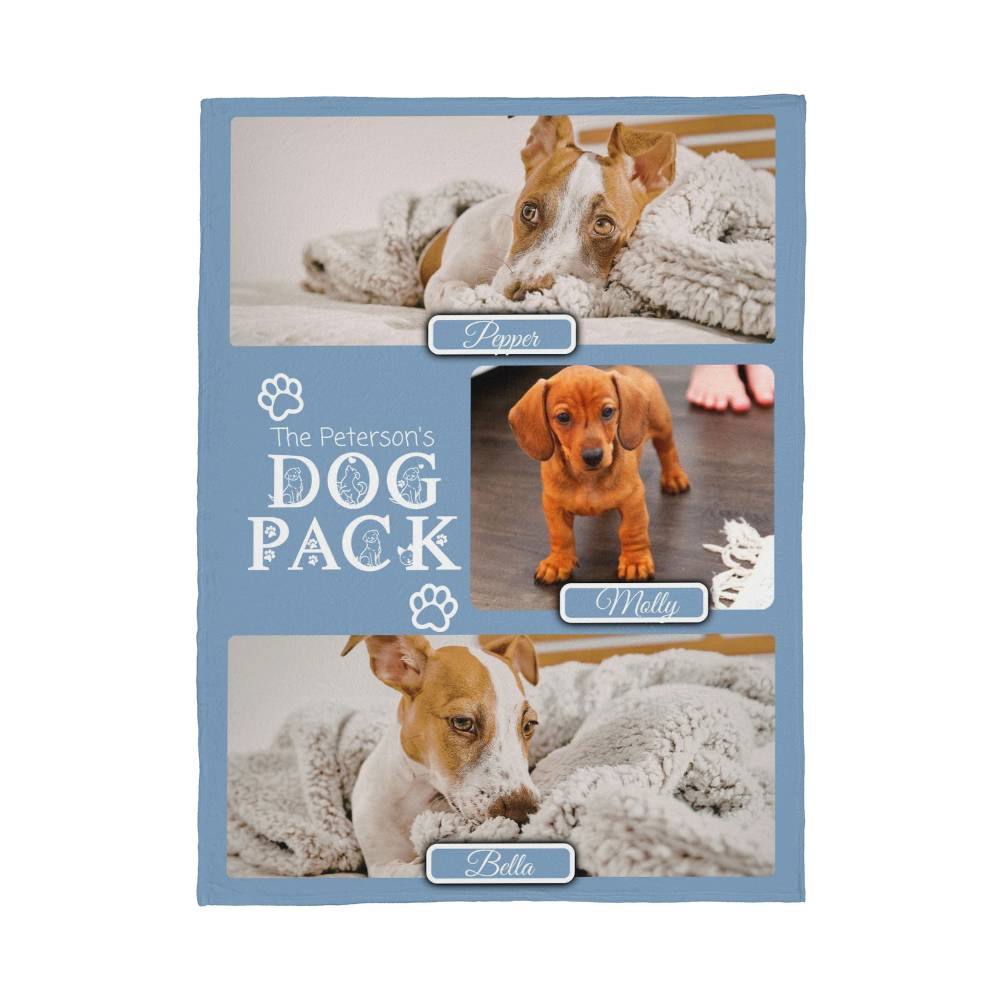 🐾 Dog Pack Fleece Blanket — Celebrate Your Whole Canine Family