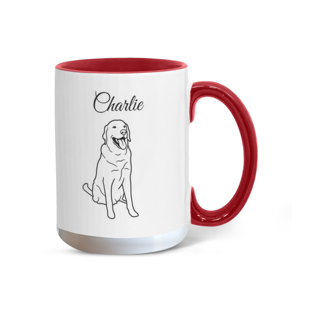 "Loved by a Labrador Retriever" line drawn Pet Portrait Coffee Mug