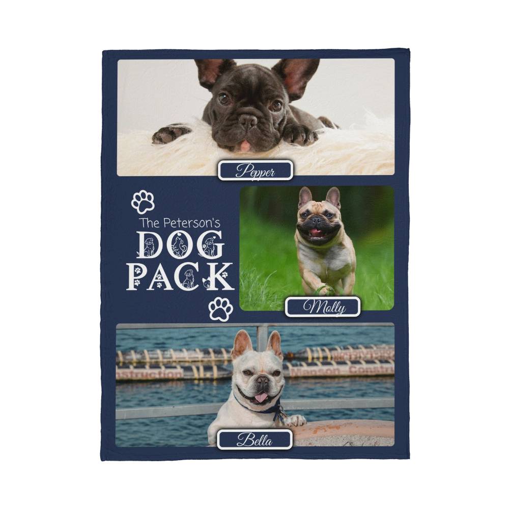 🐾 Dog Pack Fleece Blanket — Celebrate Your Whole Canine Family