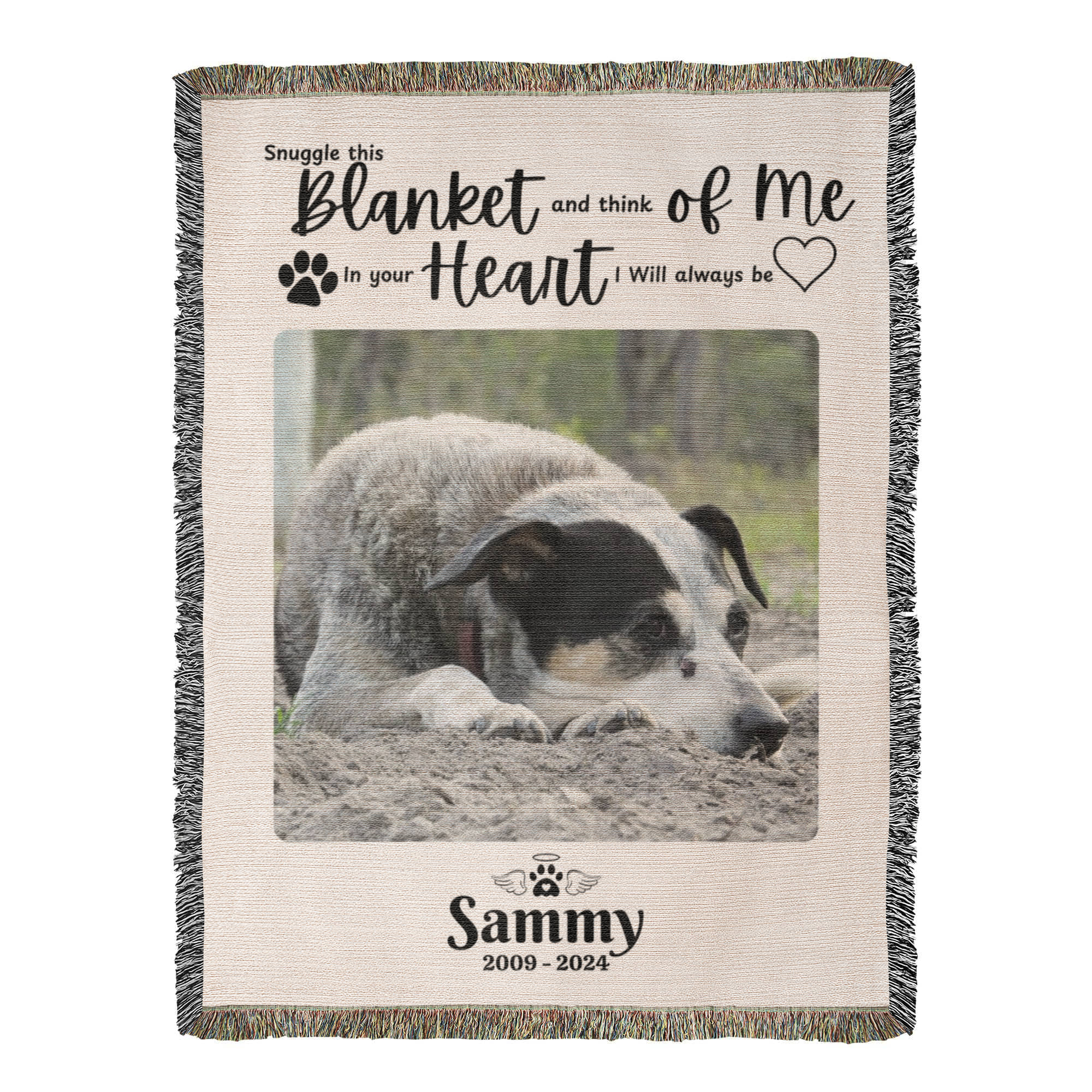 Personalized Photo Woven Blanket – Custom Heirloom Keepsake Gift