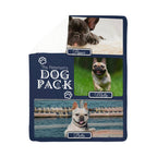 "Dog Pack" Personalized Photo Collage Sherpa Blanket - Multi-Dog Gift