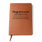 Dogrovert definition vegan leather journal for dog lovers - brown notebook with dog mom dog dad gift