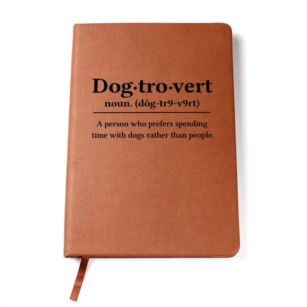 Dogrovert definition vegan leather journal for dog lovers - brown notebook with dog mom dog dad gift