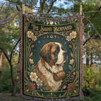 🐾 Woven Blanket Tarot Card - Saint Bernard Green