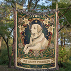 🐾 Woven Blanket Tarot Card Great Pyrenees Lillies