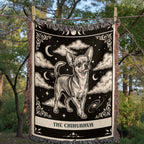 🐾 Woven Blanket Tarot Card - Chihuahua Black and White edition