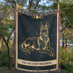 🐾 Woven Blanket Tarot Card - Belgian Malinois Celestial