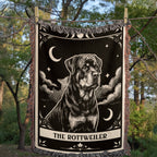 🐾 Woven Blanket Tarot Card - Rottweiler B&W