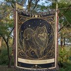 🐾 Woven Blanket Tarot Card Pomeranian Gold & Black