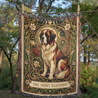 🐾 Woven Blanket Tarot Card Saint Bernard Roses