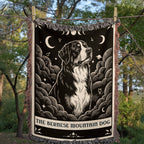 🐾 Woven Blanket Tarot Card - Bernese Mountain Dog - Black & White