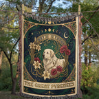 🐾 Woven Blanket Tarot Card - Great Pyrenees Roses
