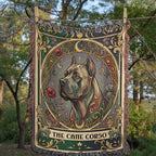 🐾 Woven Blanket Tarot Card- Cane Corso Flowers
