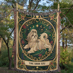 🐾 Woven Blanket Tarot Card - Shih Tzu