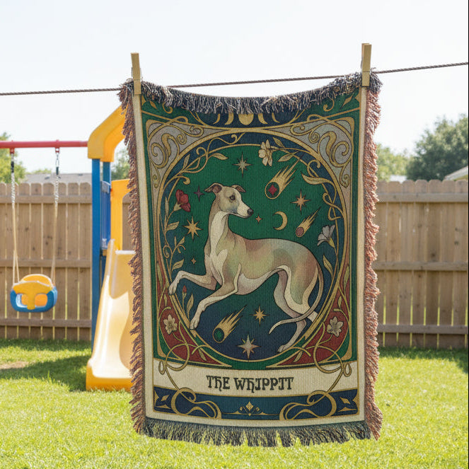 🐾 Woven Blanket Tarot Card - Whippit with astroids