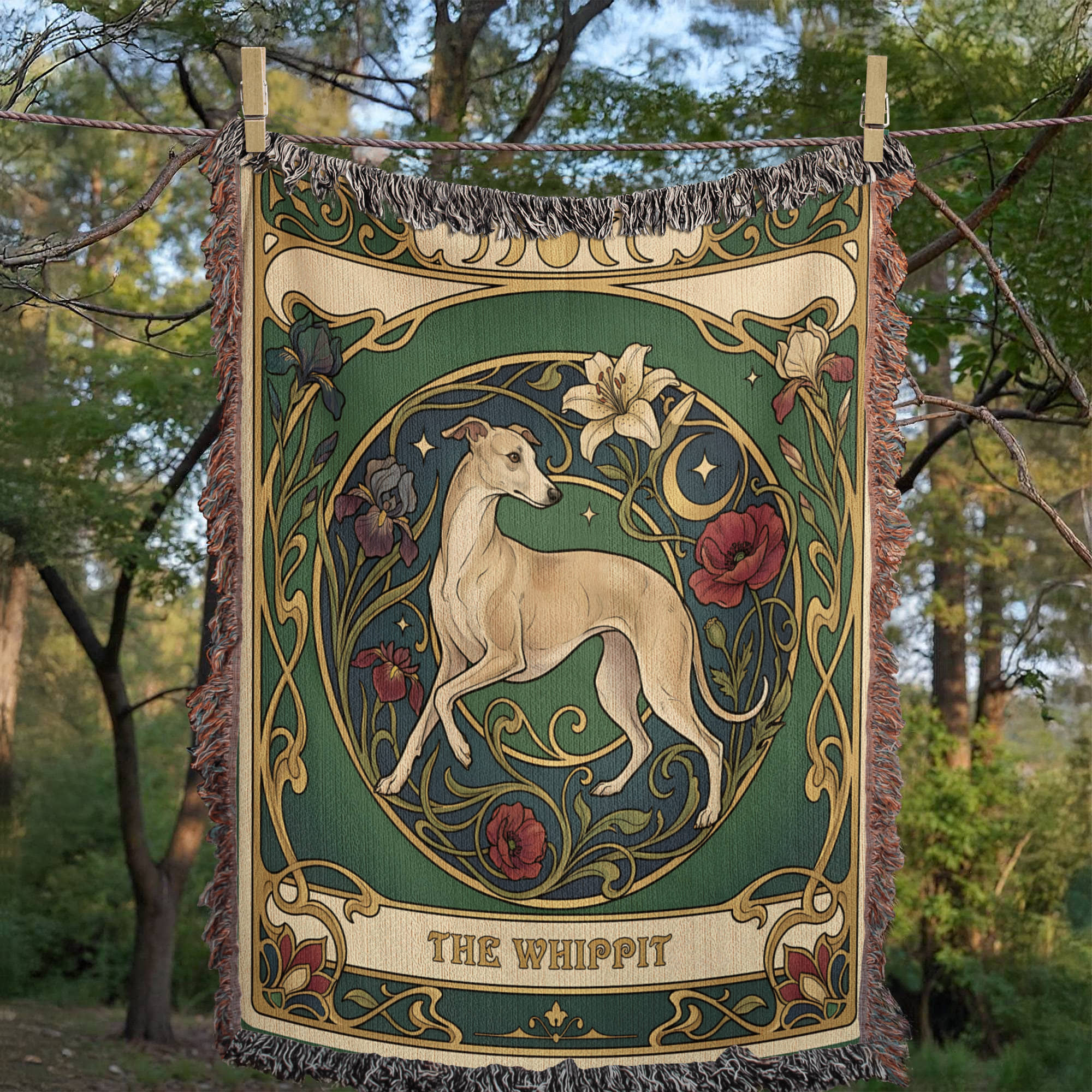 🐾 Woven Blanket Tarot Card - Whippit stained glass ediiton