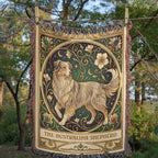 Australian Shepherd Art Nouveau Tarot Woven Blanket - Heirloom Cotton Throw