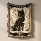 🐾 Woven Blanket Tarot Card - Shiba Imu B&W