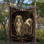 🐾  Woven Blanket Tarot Card - Shih Tzu Black and Gold