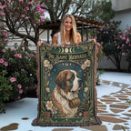 🐾 Woven Blanket Tarot Card - Saint Bernard Green