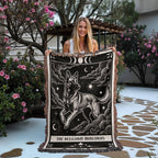 🐾 Woven Blanket Tarot Card - Belgian Malinois Black & White
