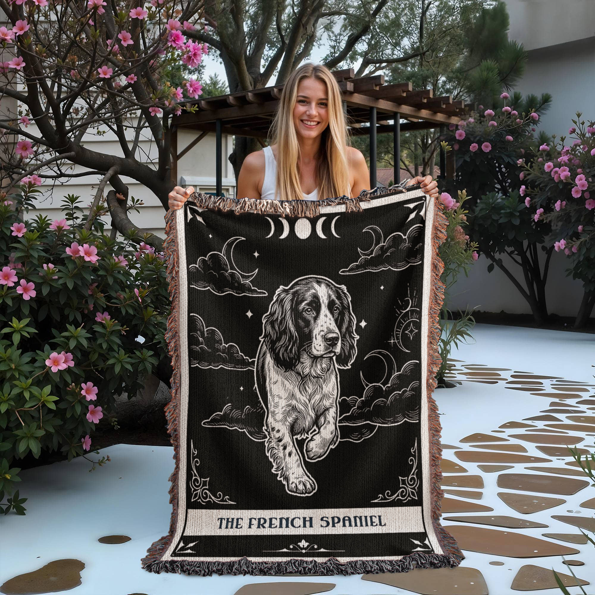 🐾 Woven Blanket Tarot Card - French Spaniel