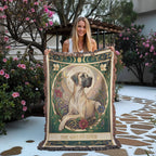 🐾 Woven Blanket Tarot Card - Great Dane Stained Glass