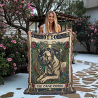 🐾 Woven Blanket Tarot Card - Cane Corso Stained Glass