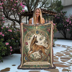 🐾 Woven Blanket Tarot Card - Belgian Malinois Stained Glass