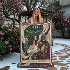 🐾 Woven Blanket Tarot Card - French Spaniel Laying Down