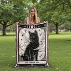 🐾 Woven Blanket Tarot Card - Shiba Imu B&W