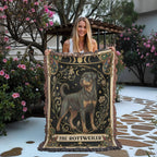 🐾 Woven Blanket Tarot Card - Rottweiler B&W II