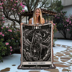 🐾 Woven Blanket Tarot Card - Cane Corso Black and White