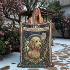 🐾 Woven Blanket Tarot Card - Golden Doodle Lillies