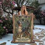 🐾 Woven Blanket Tarot Card - Australian Shepard Art Deco