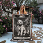 🐾 Woven Blanket Tarot Card - Golden Doodle Black&W