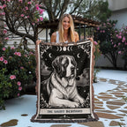 🐾 Woven Blanket Tarot Card - Saint Bernard Black & White