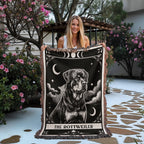 🐾 Woven Blanket Tarot Card - Rottweiler B&W