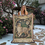 Australian Shepherd Art Nouveau Tarot Woven Blanket - Heirloom Cotton Throw
