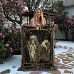 🐾  Woven Blanket Tarot Card - Shih Tzu Black and Gold
