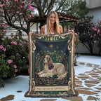 🐾 Woven Blanket Tarot Card - French Spaniel Stained glass