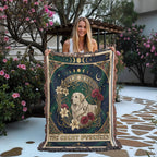🐾 Woven Blanket Tarot Card - Great Pyrenees Roses